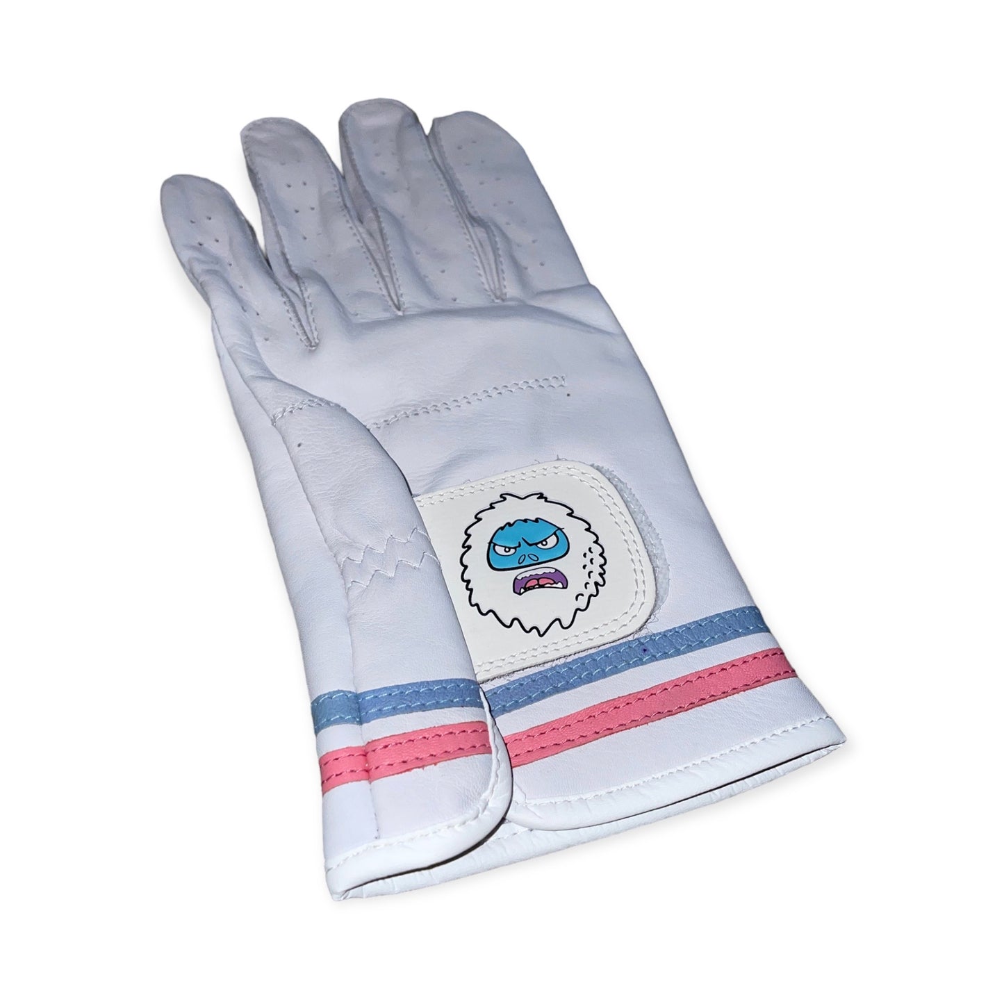 White Logo Leather glove